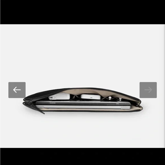 GRAMS(28) EUC 120 Leather Folio Nappa Black Laptop Case Holder Zip - Picture 9 of 11